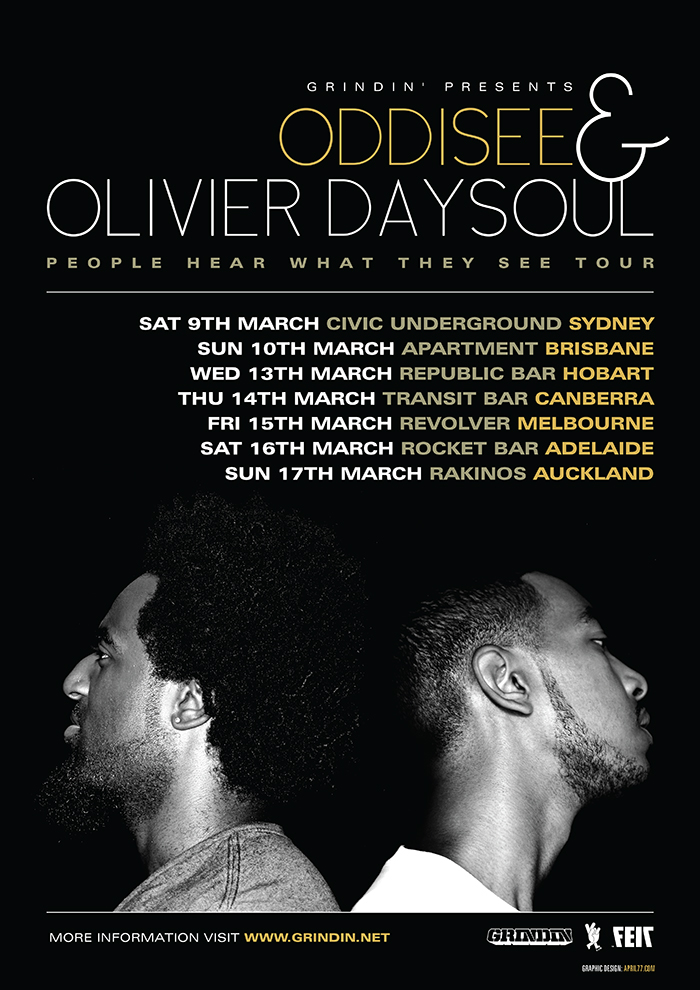 ODDISEE & OLIVIER DAYSOUL “PEOPLE HEAR WHAT THEY SEE” AUSTRALIA & NEW ZEALAND ALBUM LAUNCH TOUR