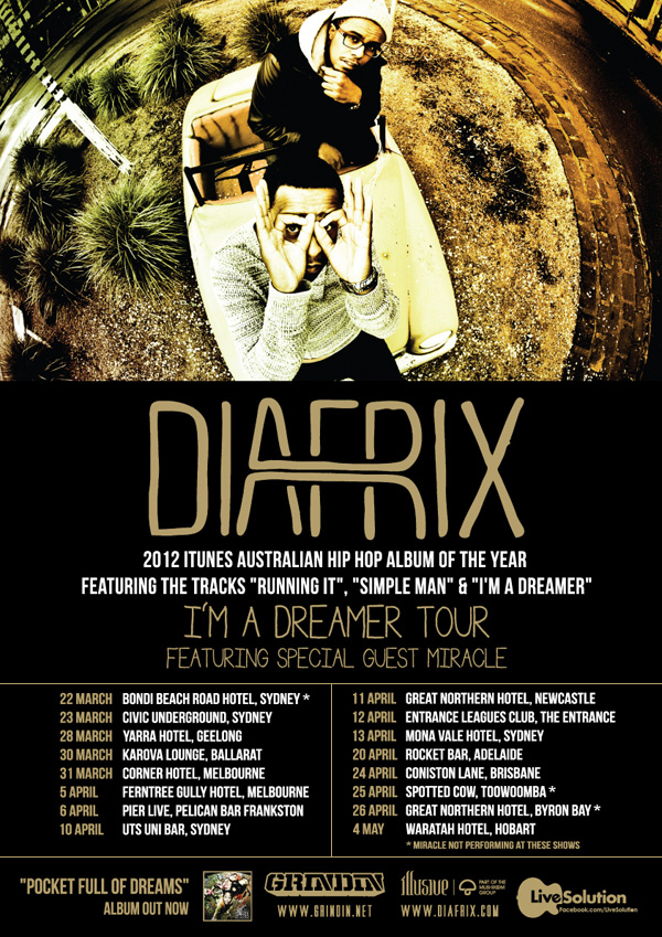 DIAFRIX “I’M A DREAMER” LAUNCH TOUR